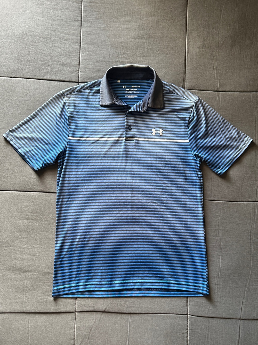 Under Armour Men’s Blue Striped Performance Polo